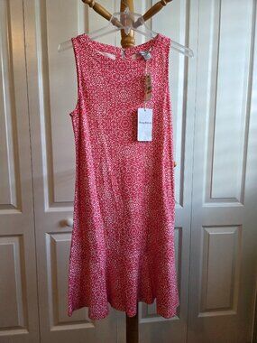 Tommy Bahama NWT Darcy Lighthouse Pier Flounce Dress size SP/  Pink/White
